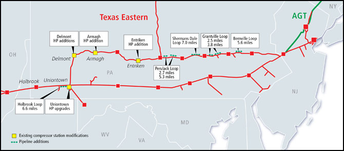 Texas Eastern TEAM 2014 Project Map